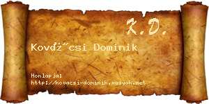 Kovácsi Dominik névjegykártya