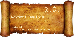 Kovácsi Dominik névjegykártya
