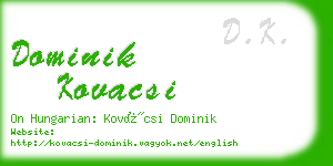 dominik kovacsi business card